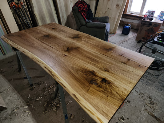 84" Live Edge Butternut Wood Table